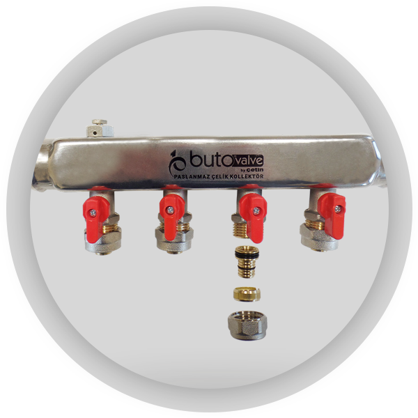 Kırmızı Mini vanalı Kollektör